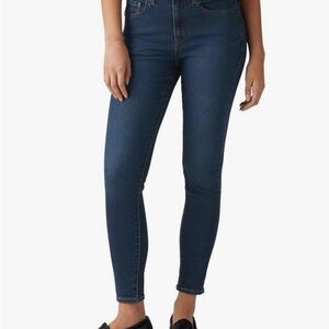 Levi's 721 High Rise Skinny Dark Blue Wash Denim Jeans Stretch Ankle 29” Inseam